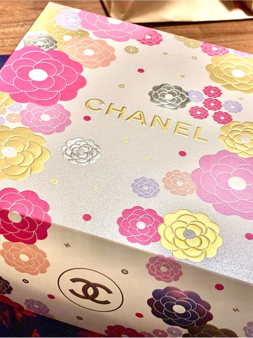 CHANEL Floral Decorative Box in Pink, Gold, Silver